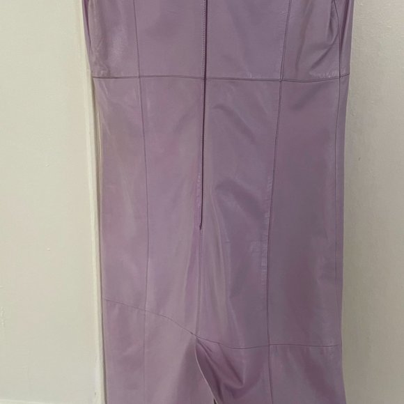 RARE Emilio Pucci Leather Lilac Shift Dress - Picture 13 of 13